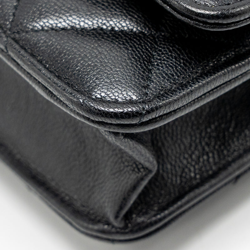 Chanel Detailed Strap Wallet on Chain Lambskin Black with Multicolour Hardware (Microchip)