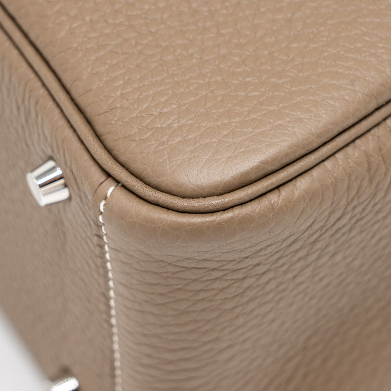 HERMES Mini Lindy II Clemence Etoupe SHW Stamp W