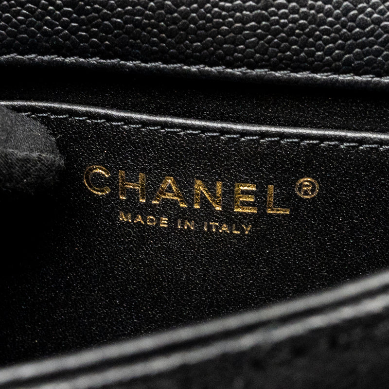Chanel Coco Love Flap Bag Adjustable Chain Caviar Black GHW (Microchip)