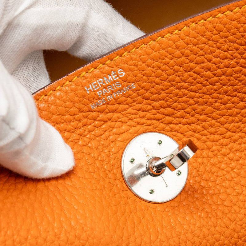 Hermes Lindy 34 Clemence Orange SHW Stamp Square Q