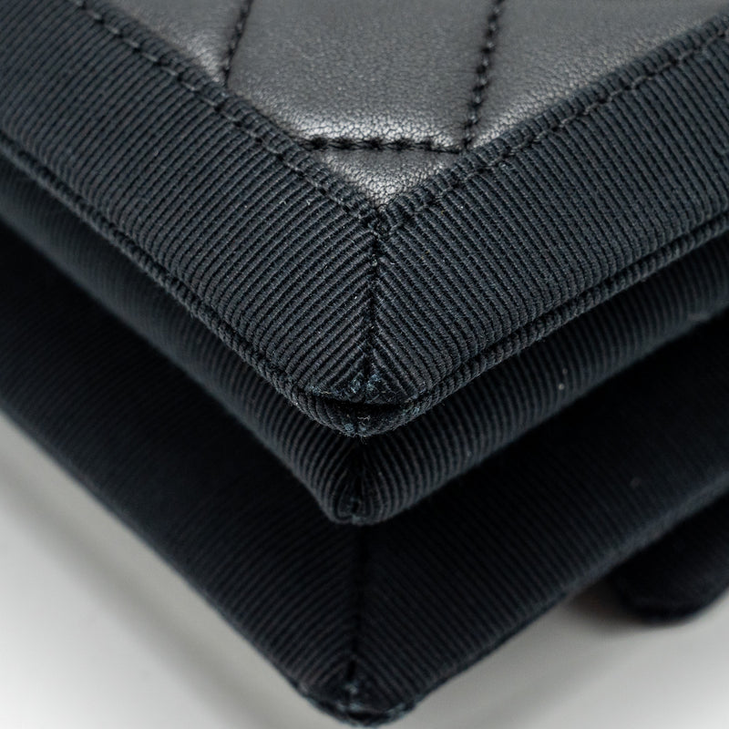Chanel Quilted Flap Bag Lambskin/Fabric SO Black