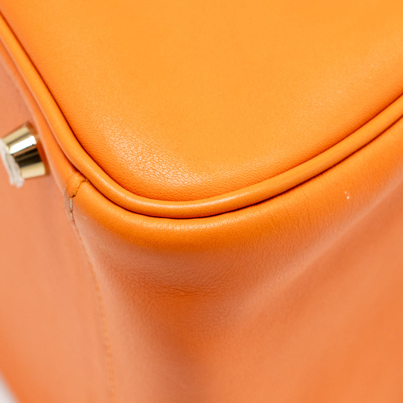 Hermes Lindy 30 Swift Leather orange / red LGHW Stamp X