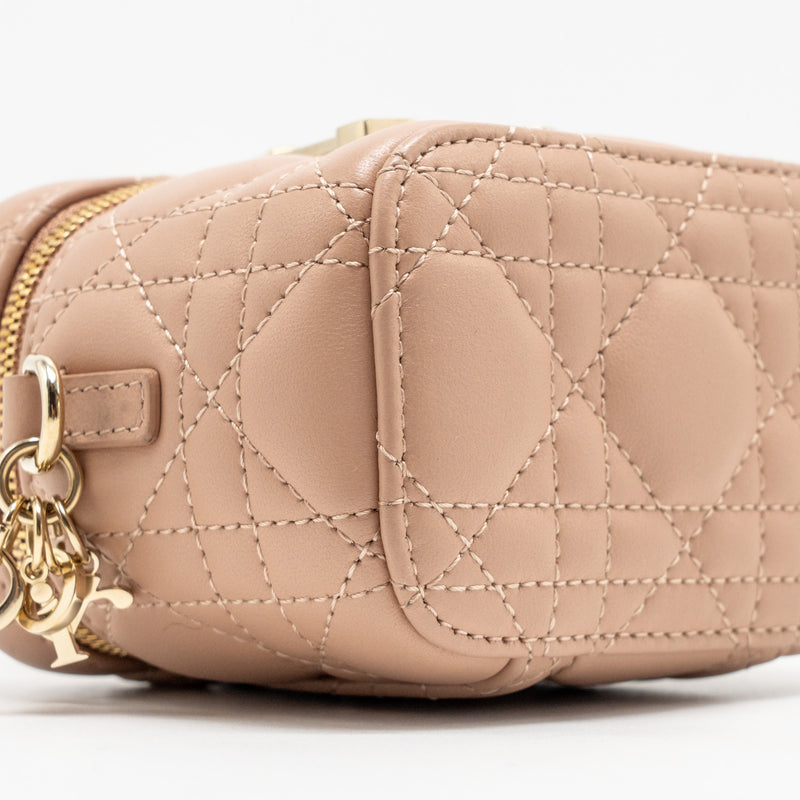 Dior Micro Lady Dior Vanity Case Cannage Lambskin Rose Des Vents Pink LGHW