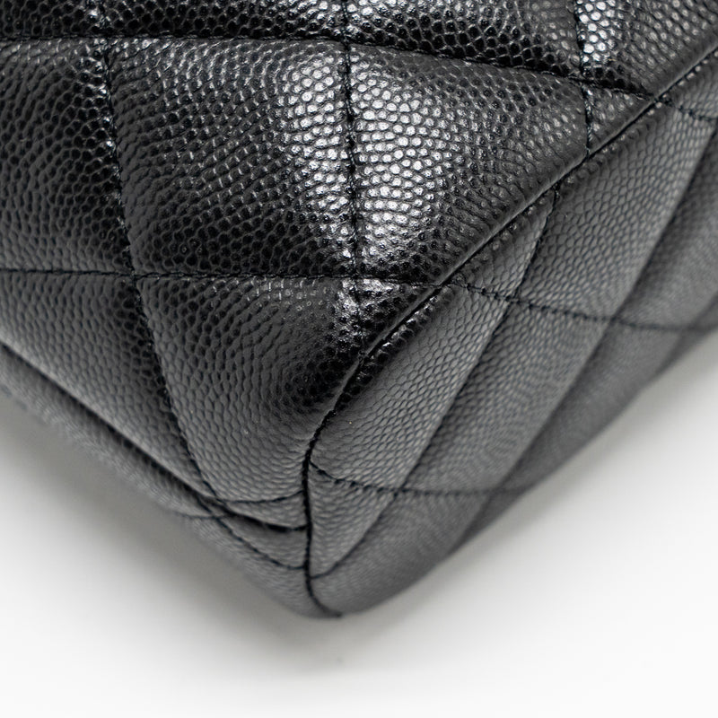 Chanel 25c detail cc logo quilted hobo bag caviar black LGHW (microchip)