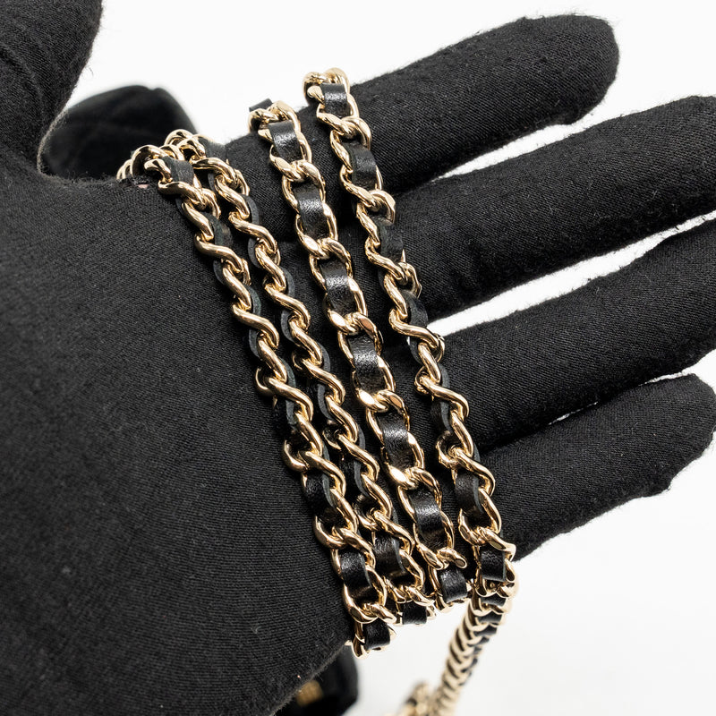 Chanel Quilted Crystal Mini Hobo Crossbody Bag Velvet Black LGHW (microchip)