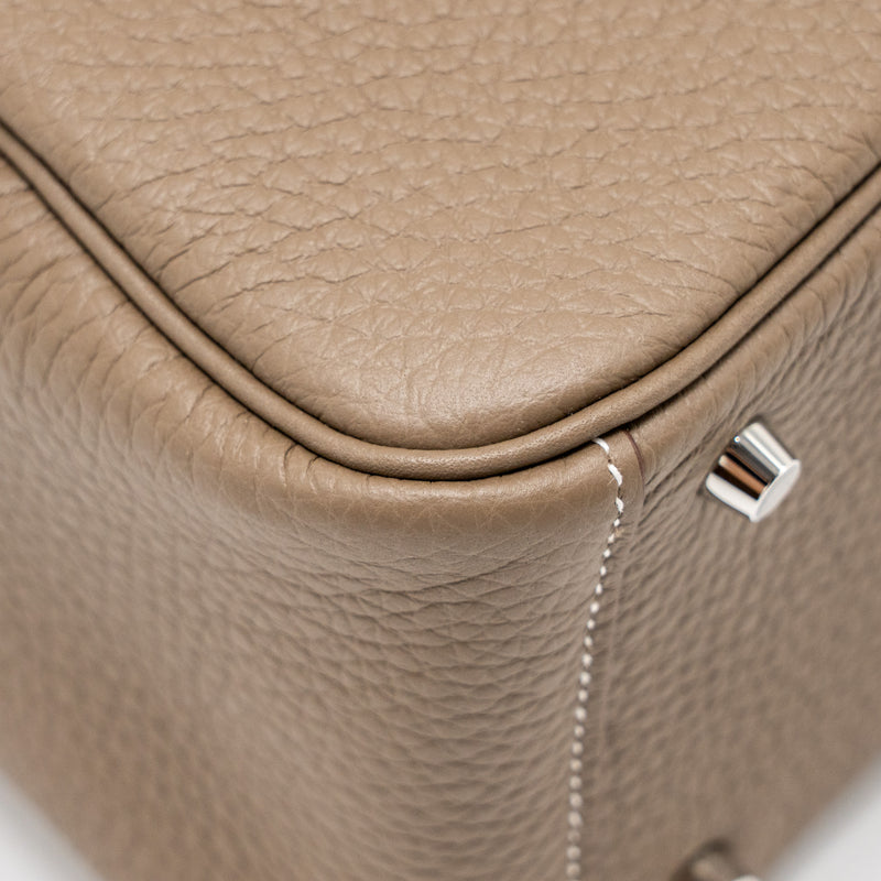 HERMES Mini Lindy II Clemence Etoupe SHW Stamp W