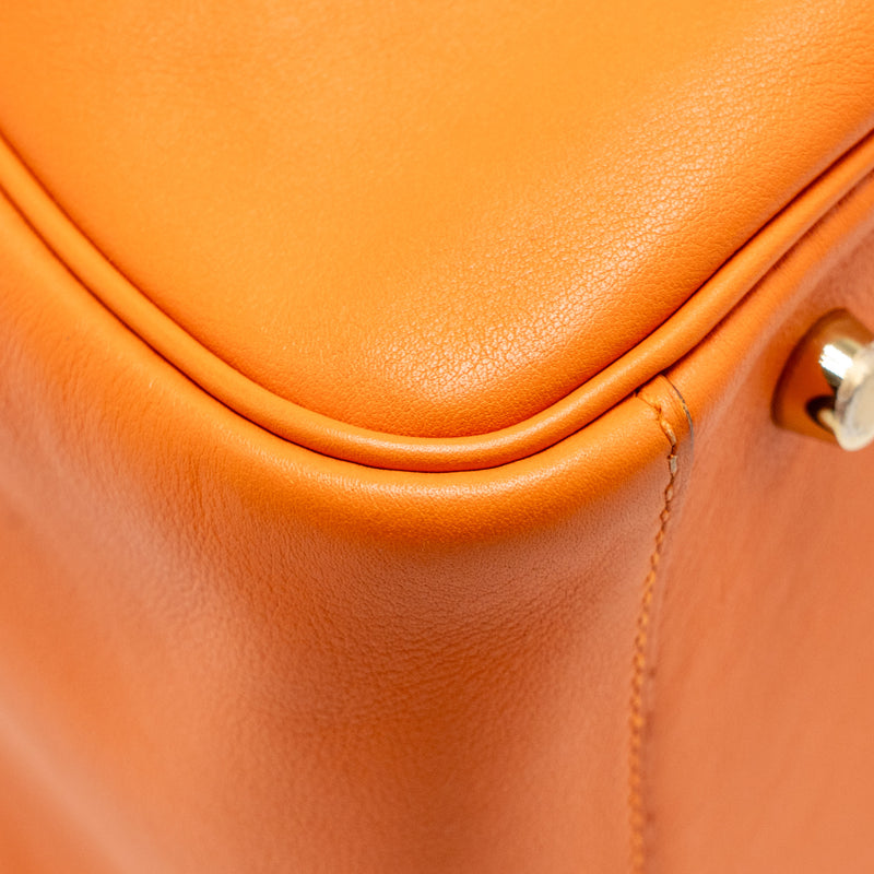 Hermes Lindy 30 Swift Leather orange / red LGHW Stamp X