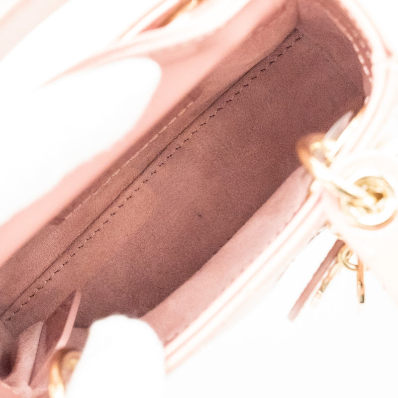 Dior Micro Lady dior patent leather dark pink LGHW
