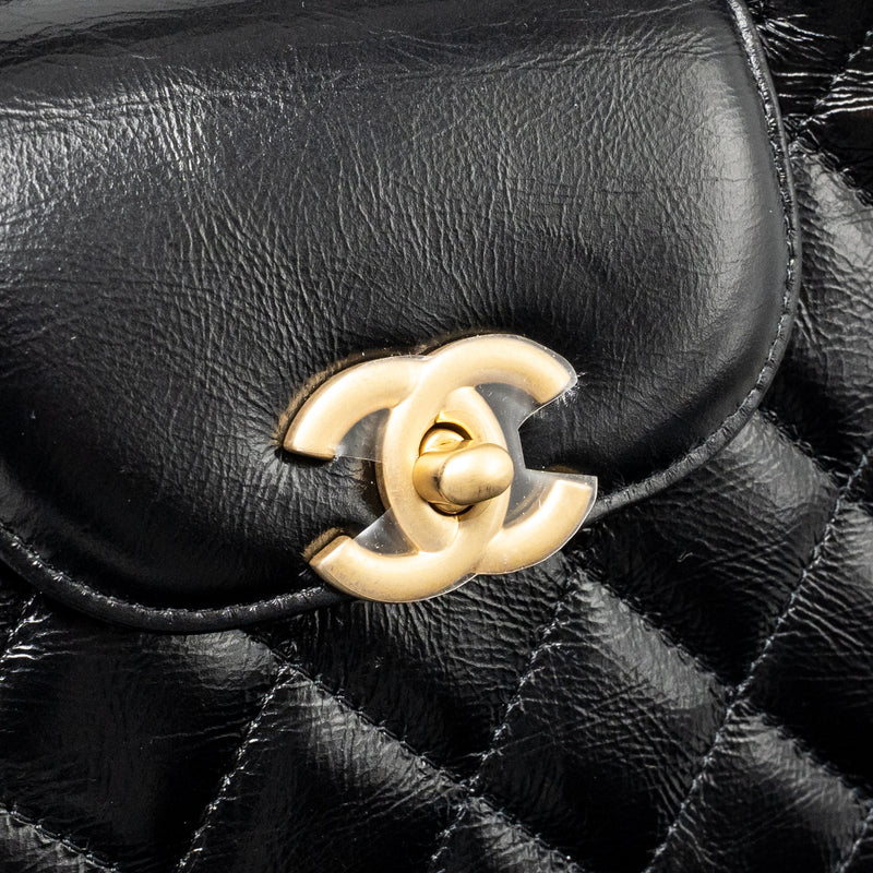 Chanel Mini Kelly Shopping Tote Bag Calfskin Black GHW (Microchip)