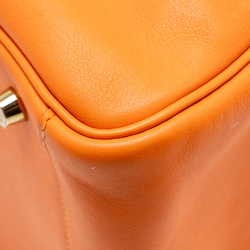 Hermes Lindy 30 Swift Leather orange / red LGHW Stamp X