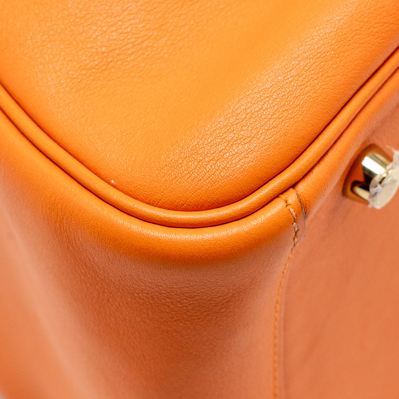 Hermes Lindy 30 Swift Leather orange / red LGHW Stamp X