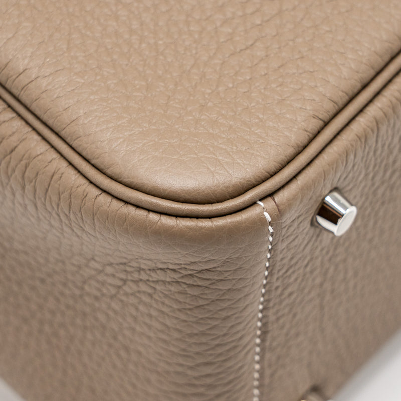 HERMES Mini Lindy II Clemence Etoupe SHW Stamp W