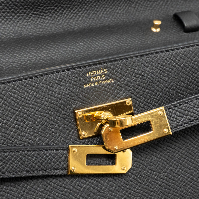 Hermes Classic Kelly To Go Epsom Black GHW stamp Z