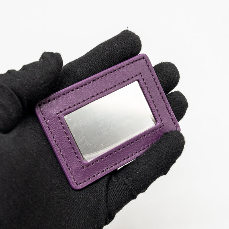 Chanel Top Handle Small Vanity Case Shearling Purple GHW (Microchip)