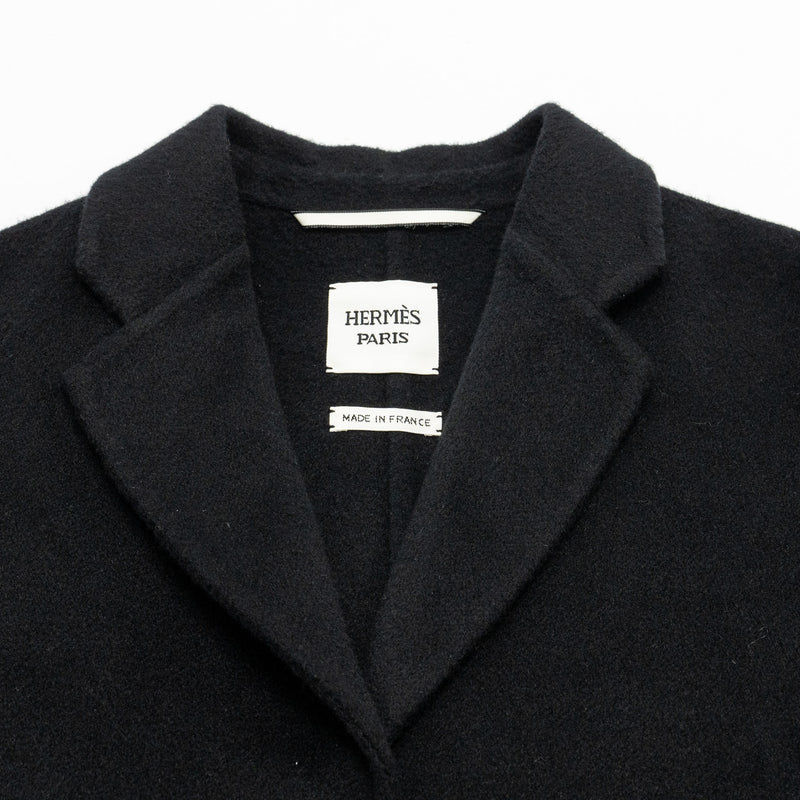 Hermes Size 32 Manteau Souple Cashmere Coat Double-sided Baby Cashmere Black