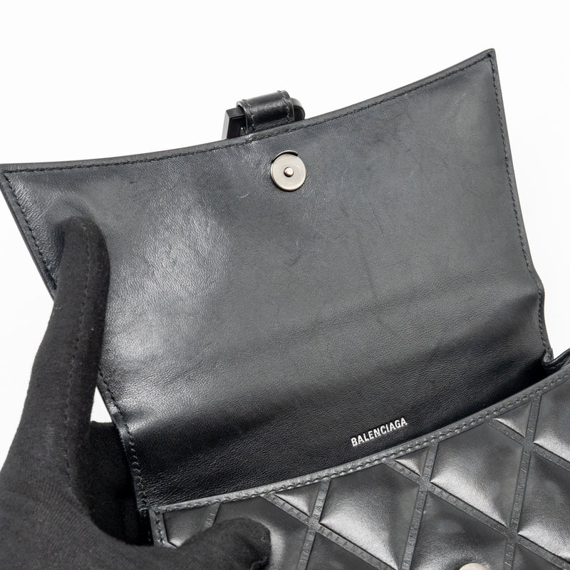 Balenciaga Small Hourglass Bag Quilted Calfskin So Black