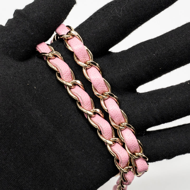 Chanel Mini Bucket hobo bag caviar pink LGHW (microchip)