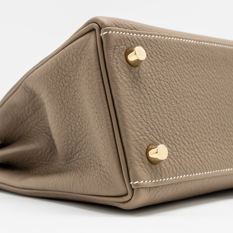 Hermes Kelly 25 Retourne TOGO Etoupe GHW Stamp W