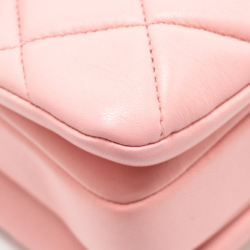 Chanel Top Handle Trendy CC Flap Bag Lambskin Pink LGHW