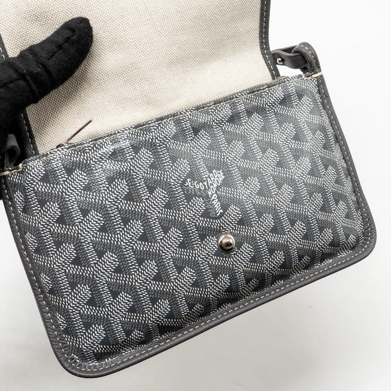 Goyard Plumet Pocket Wallet Goyardine Canvas/Calfskin Grey SHW