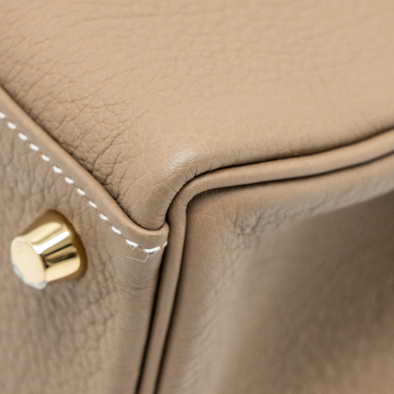Hermes Kelly 25 Retourne TOGO Etoupe GHW Stamp W