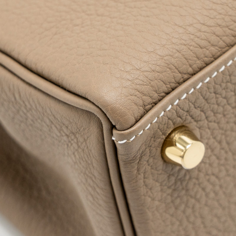 Hermes Kelly 25 Retourne TOGO Etoupe GHW Stamp W