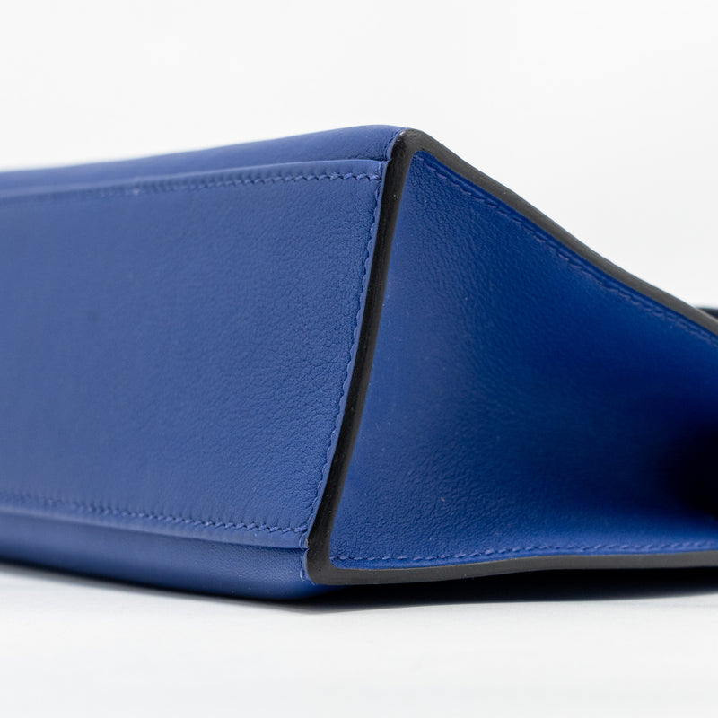 Hermes Kelly Pochette Swift Blue Electric SHW Stamp C