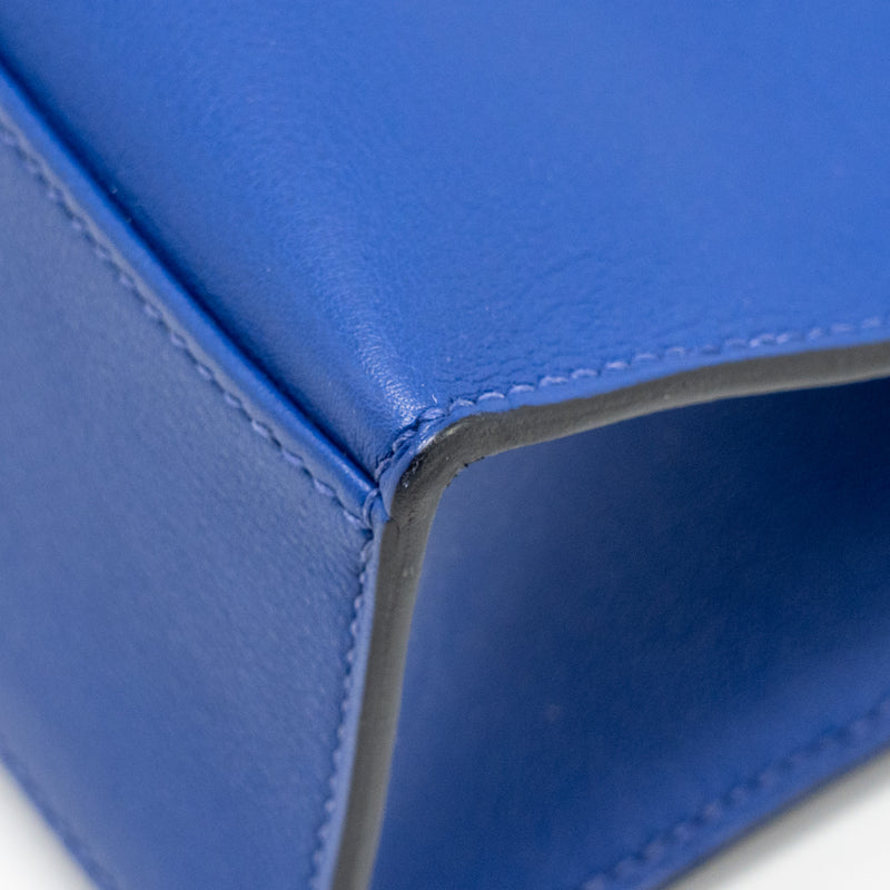 Hermes Kelly Pochette Swift Blue Electric SHW Stamp C