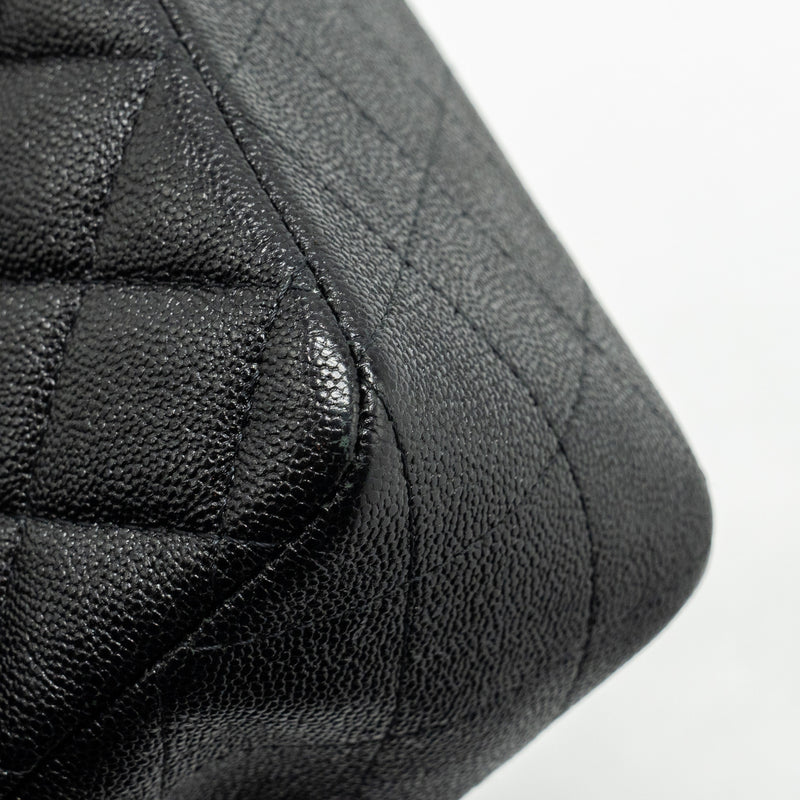 Chanel Top Handle Mini Rectangular Flap Bag Grained Calfskin Black GHW
