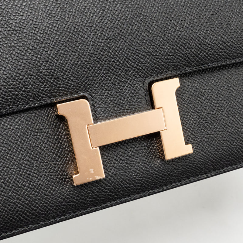 HERMES Constance Elan Epsom Black RGHW Stamp W