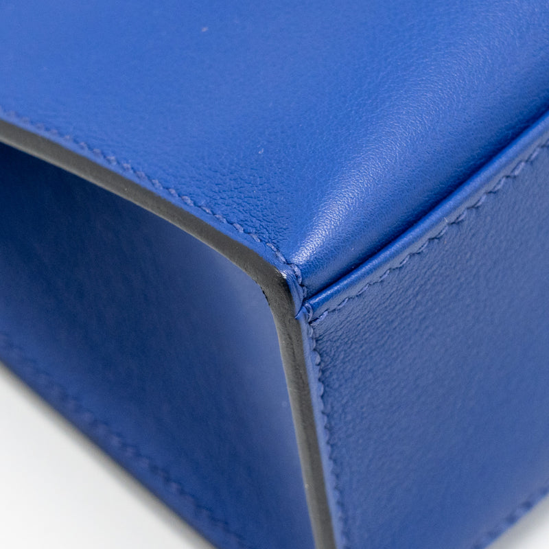 Hermes Kelly Pochette Swift Blue Electric SHW Stamp C