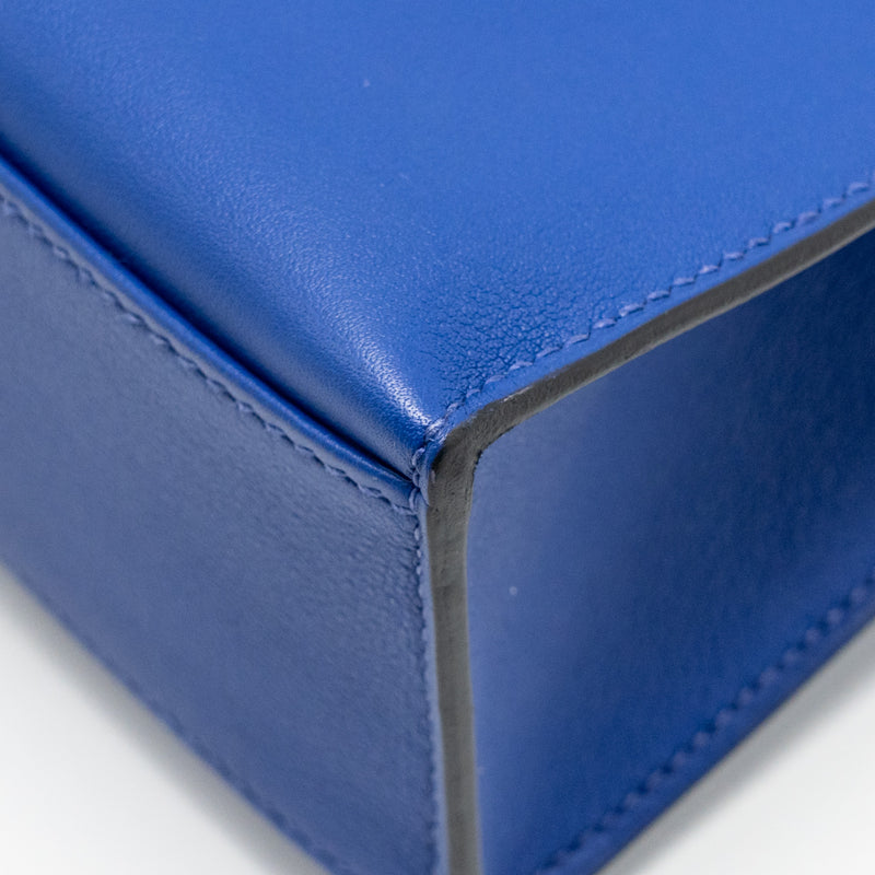 Hermes Kelly Pochette Swift Blue Electric SHW Stamp C