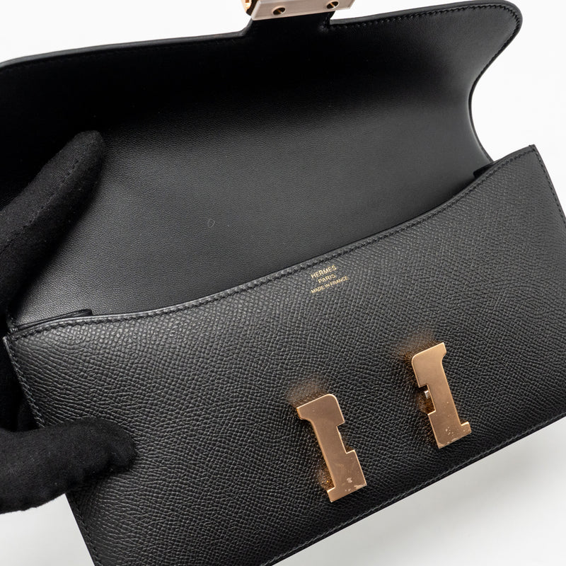 HERMES Constance Elan Epsom Black RGHW Stamp W
