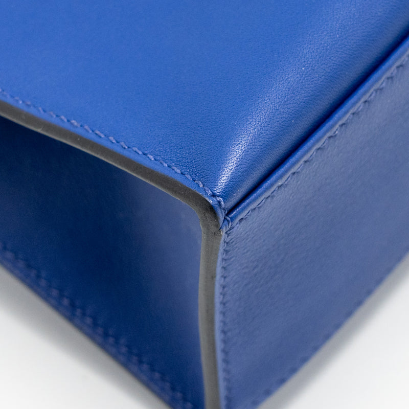 Hermes Kelly Pochette Swift Blue Electric SHW Stamp C