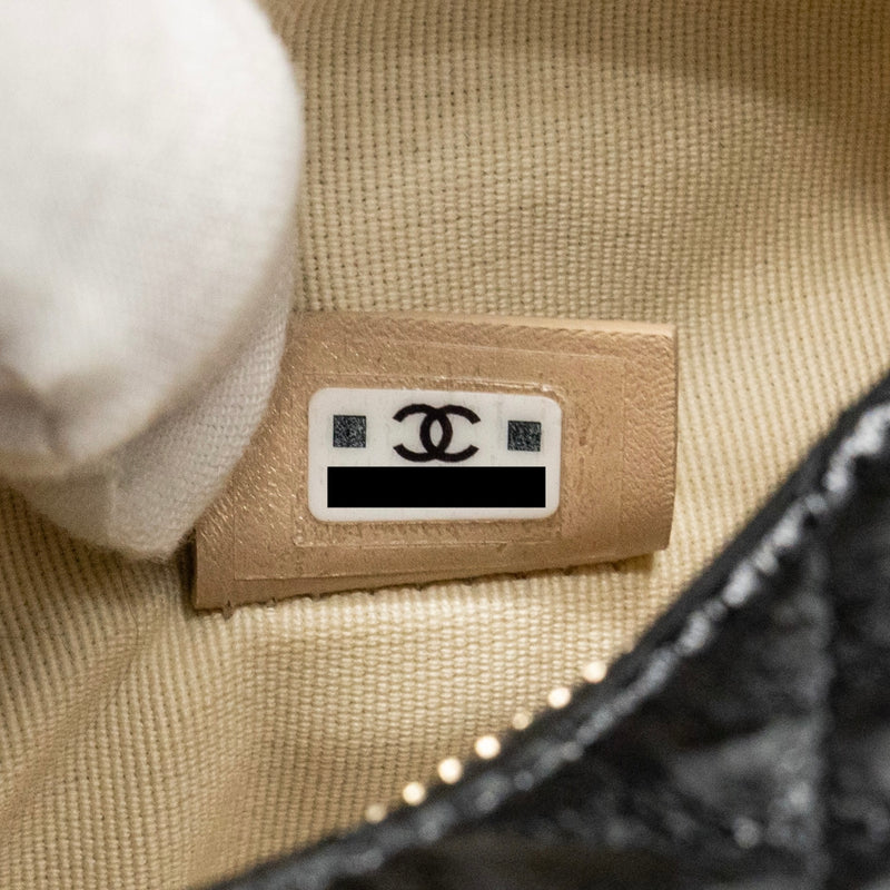 Chanel 21A Round Clutch with Detail Chain Calfskin Black GHW(microchip)