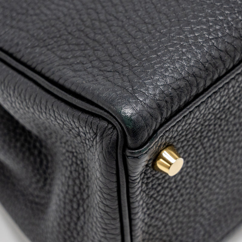 Hermes Kelly 32 Togo Black GHW Stamp Square R