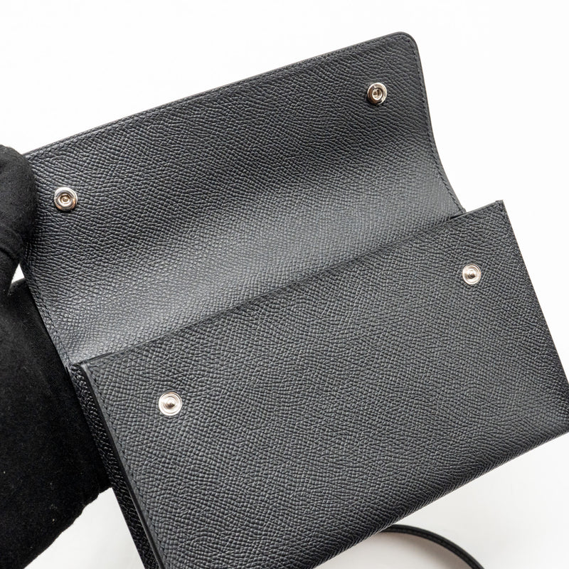 Hermes Hermesnap Epsom Black SHW Stamp K