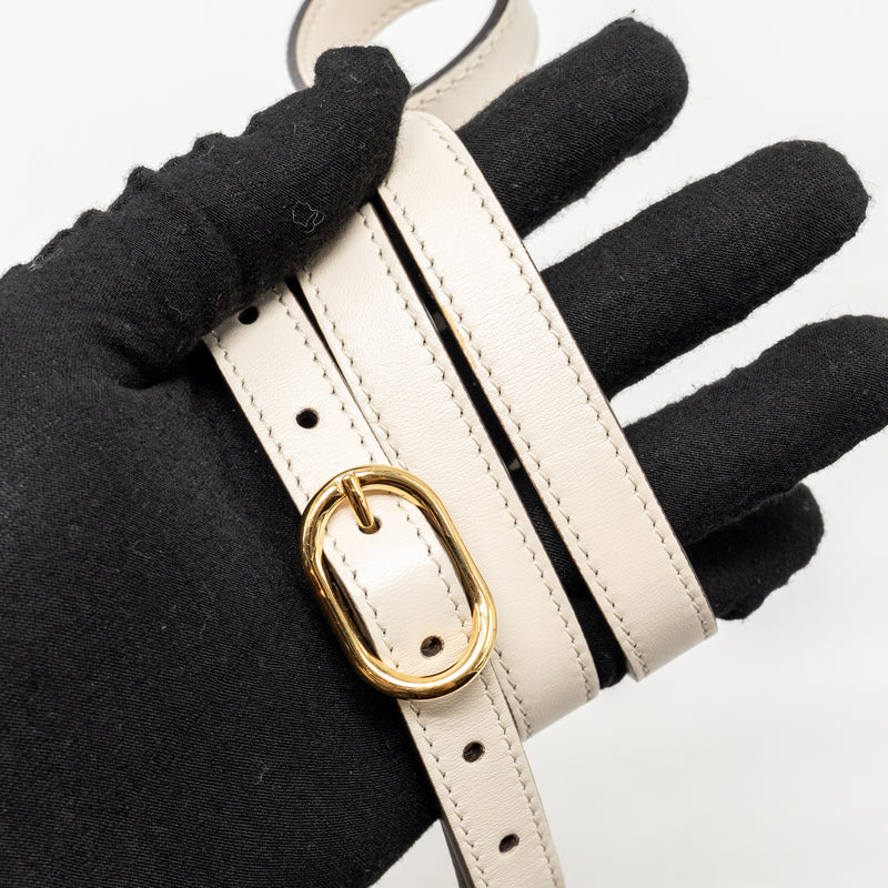 Gucci Small Arli Flap Bag Calfskin White GHW