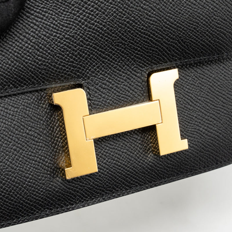 Hermes Mini Constance epsom black GHW stamp K