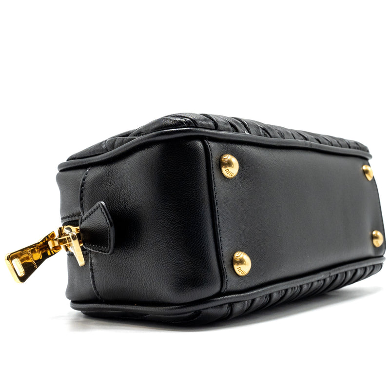 MIU MIU Arcadie Matelasse Nappa Bag Black GHW