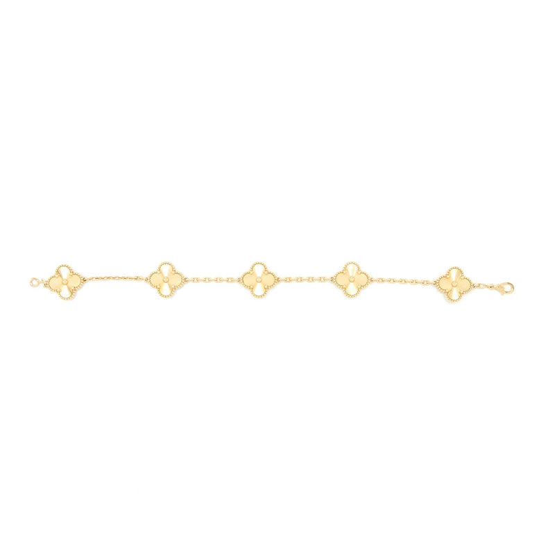 Van Cleef&Arpels Vintage Alhambra Bracelet 5 Motifs Yellow Gold