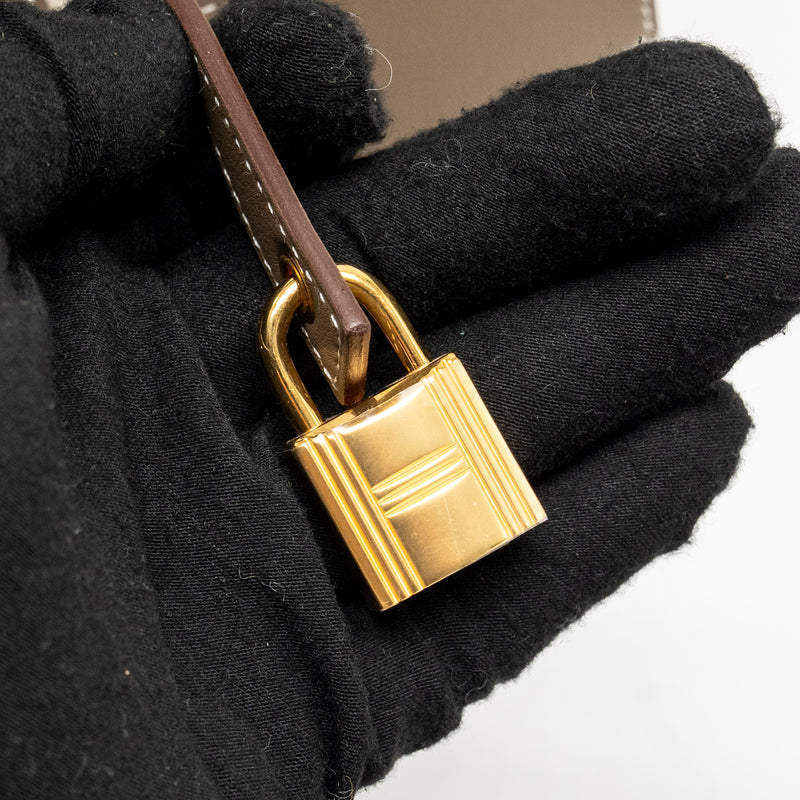Hermes Cargo Picotin 18 Lock Bag Canvas/Swift Ecru/Etoupe GHW Stamp W