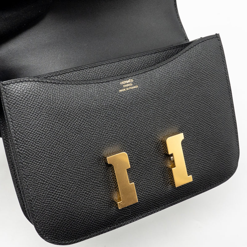 Hermes Mini Constance epsom black GHW stamp K