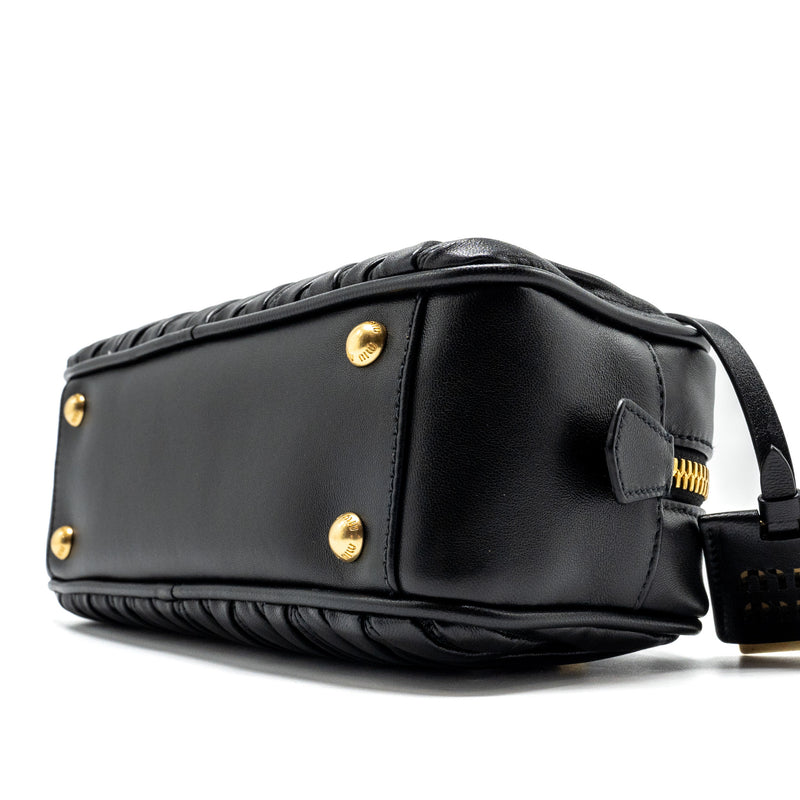 MIU MIU Arcadie Matelasse Nappa Bag Black GHW