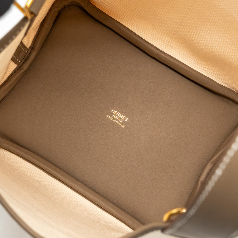 Hermes Cargo Picotin 18 Lock Bag Canvas/Swift Ecru/Etoupe GHW Stamp W