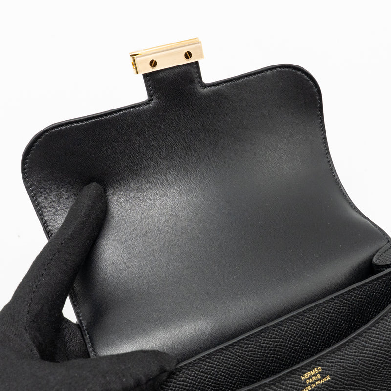 Hermes Mini Constance epsom black GHW stamp K