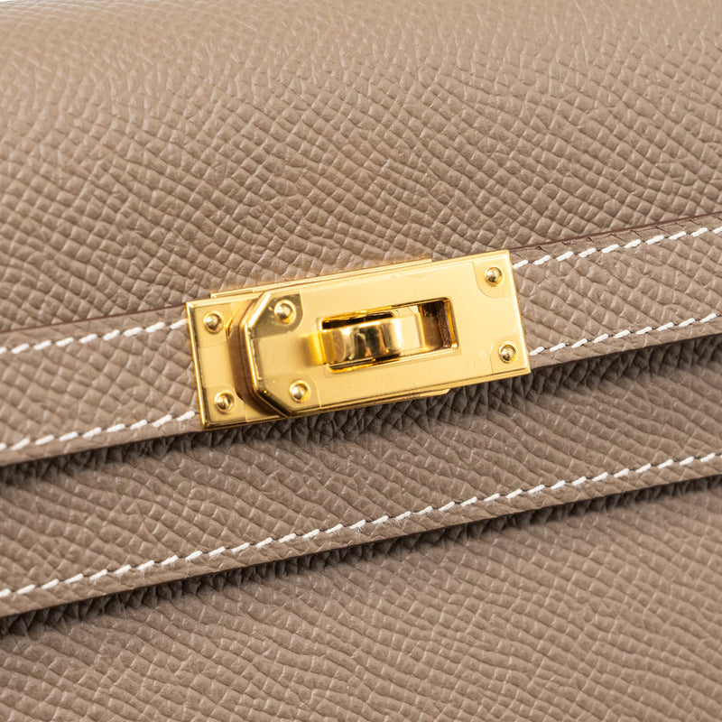 Hermes Kelly To Go Epsom Etoupe GHW Stamp U