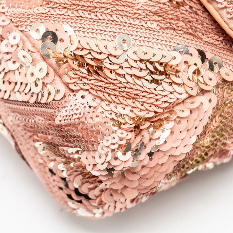 Chanel Chevron Mini flap bag Sequin pink / multicolour SHW