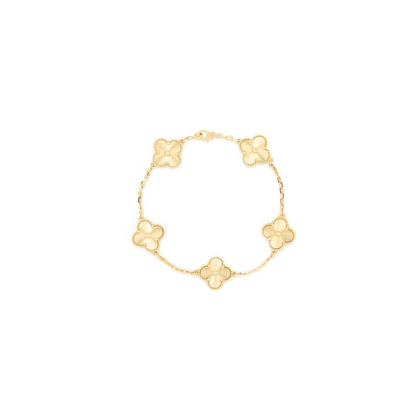 Van Cleef&Arpels Vintage Alhambra Bracelet 5 Motifs Yellow Gold