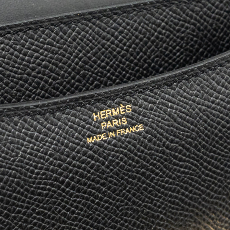 Hermes Mini Constance epsom black GHW stamp K